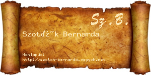 Szoták Bernarda névjegykártya